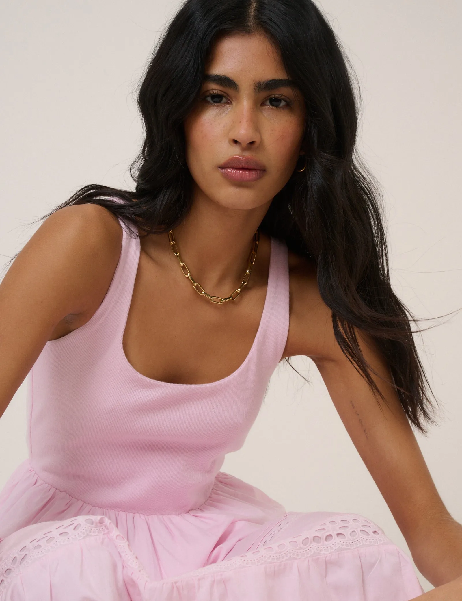 Pink Scoop Neck Everleigh Midi Dress sold by Nobody's Child product image thumbnail 4