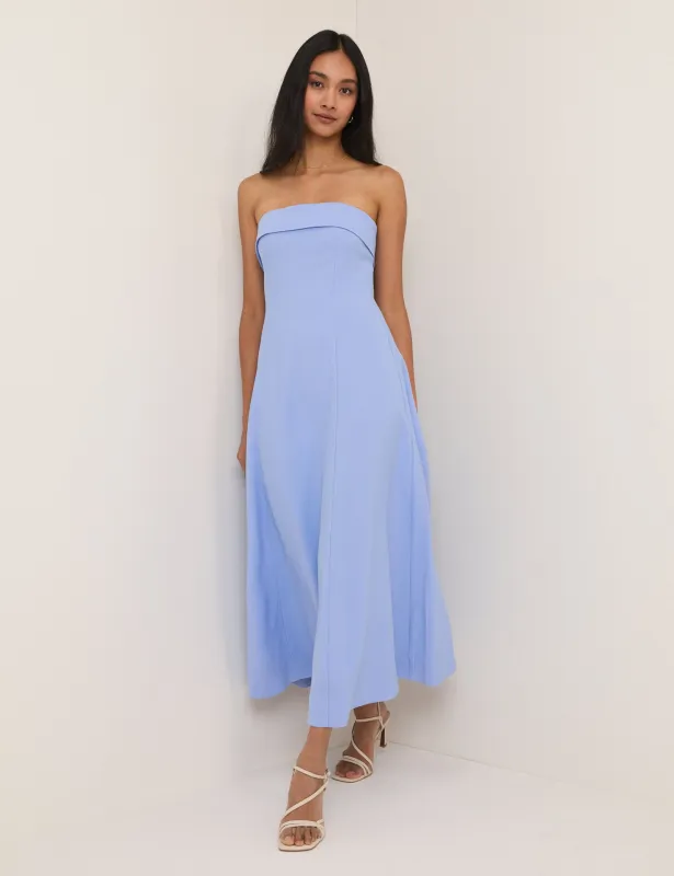 Blue Bow Back Chelsea Midi Dress made by Nobody's Child