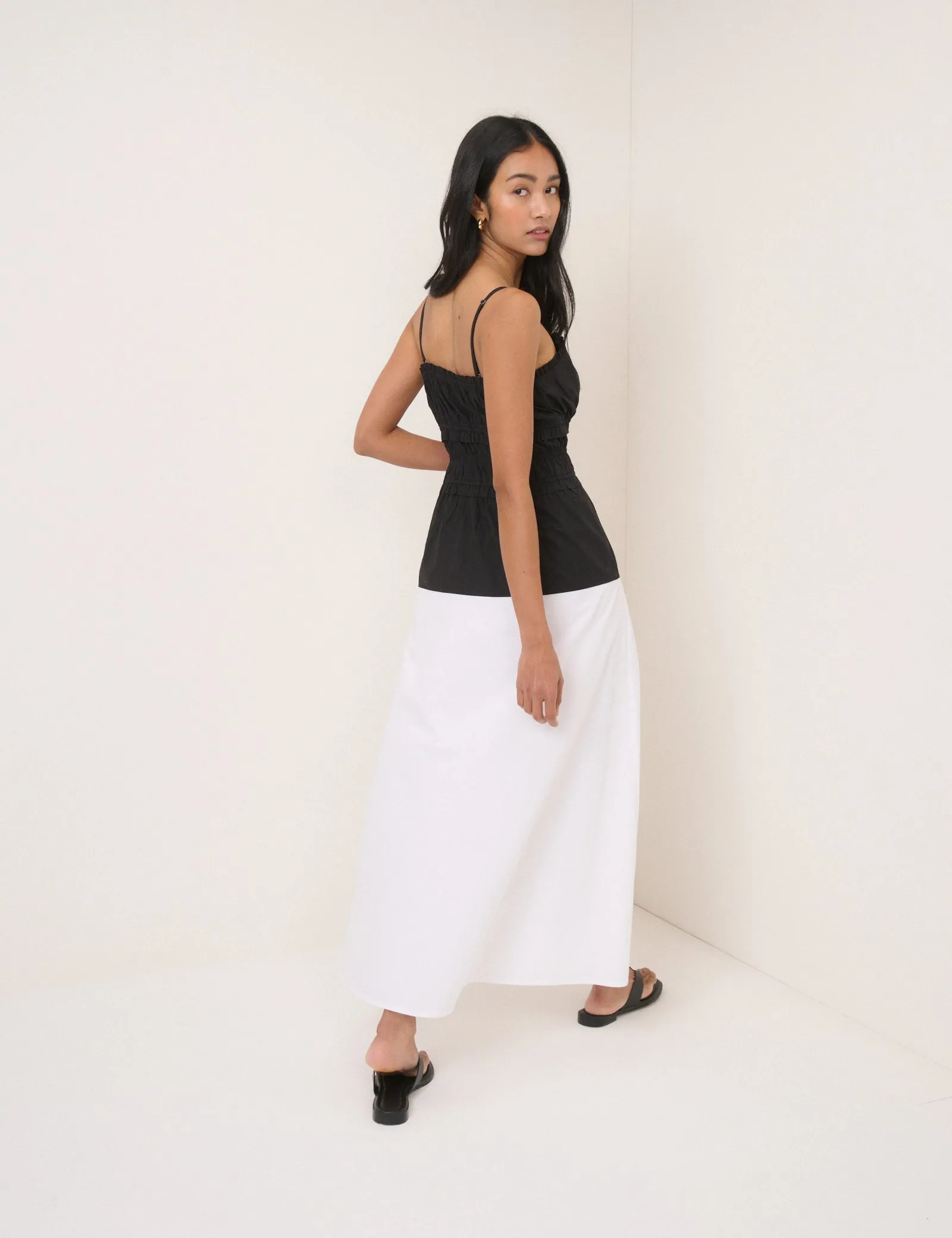 Black And White Drop Waist Alina Midi Dress sold by Nobody's Child product image thumbnail 5