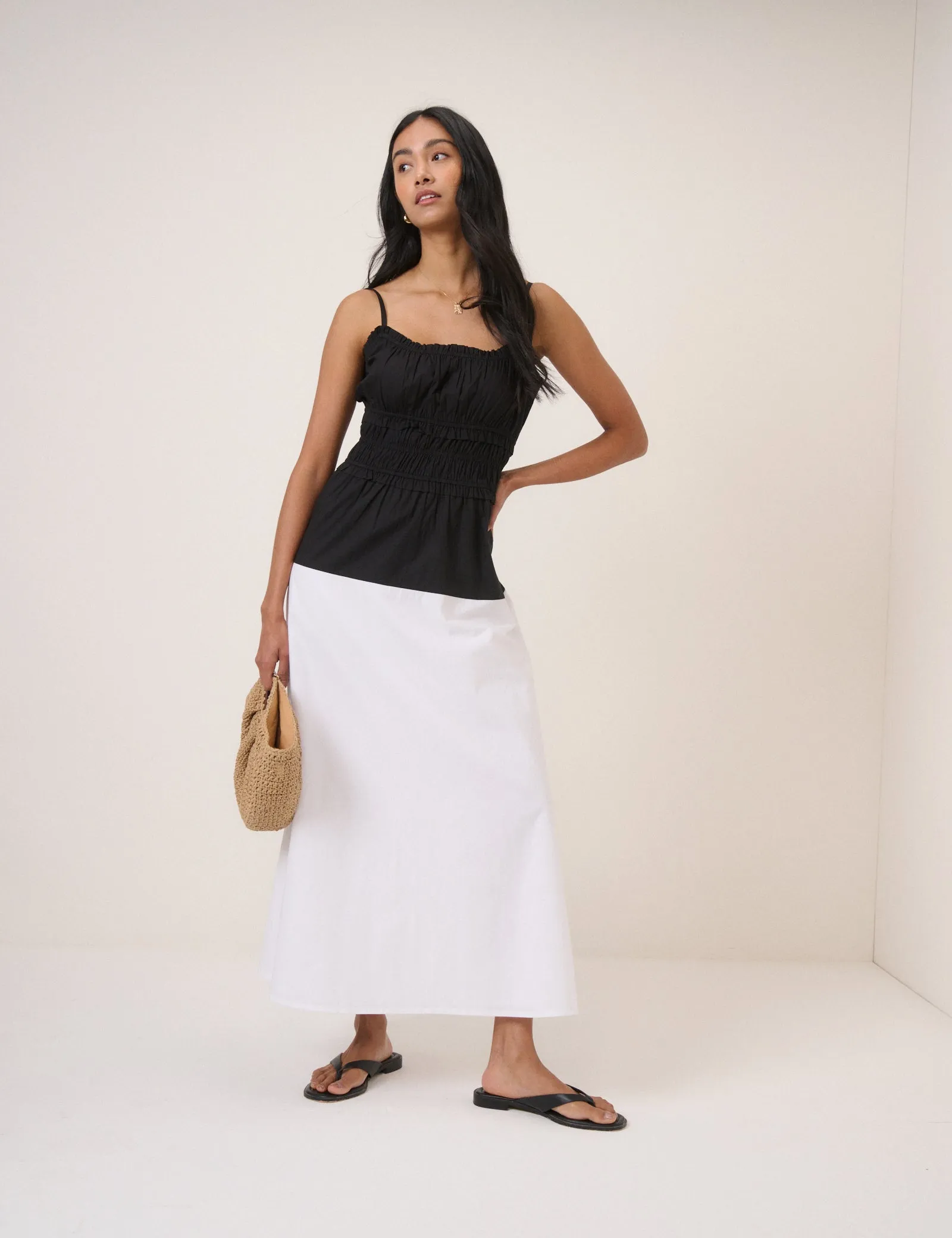 Black And White Drop Waist Alina Midi Dress sold by Nobody's Child product image thumbnail 4
