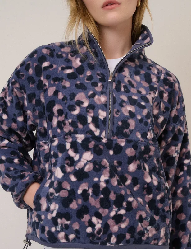 Blue Printed Half Zip Fleece sold by Nobody's Child