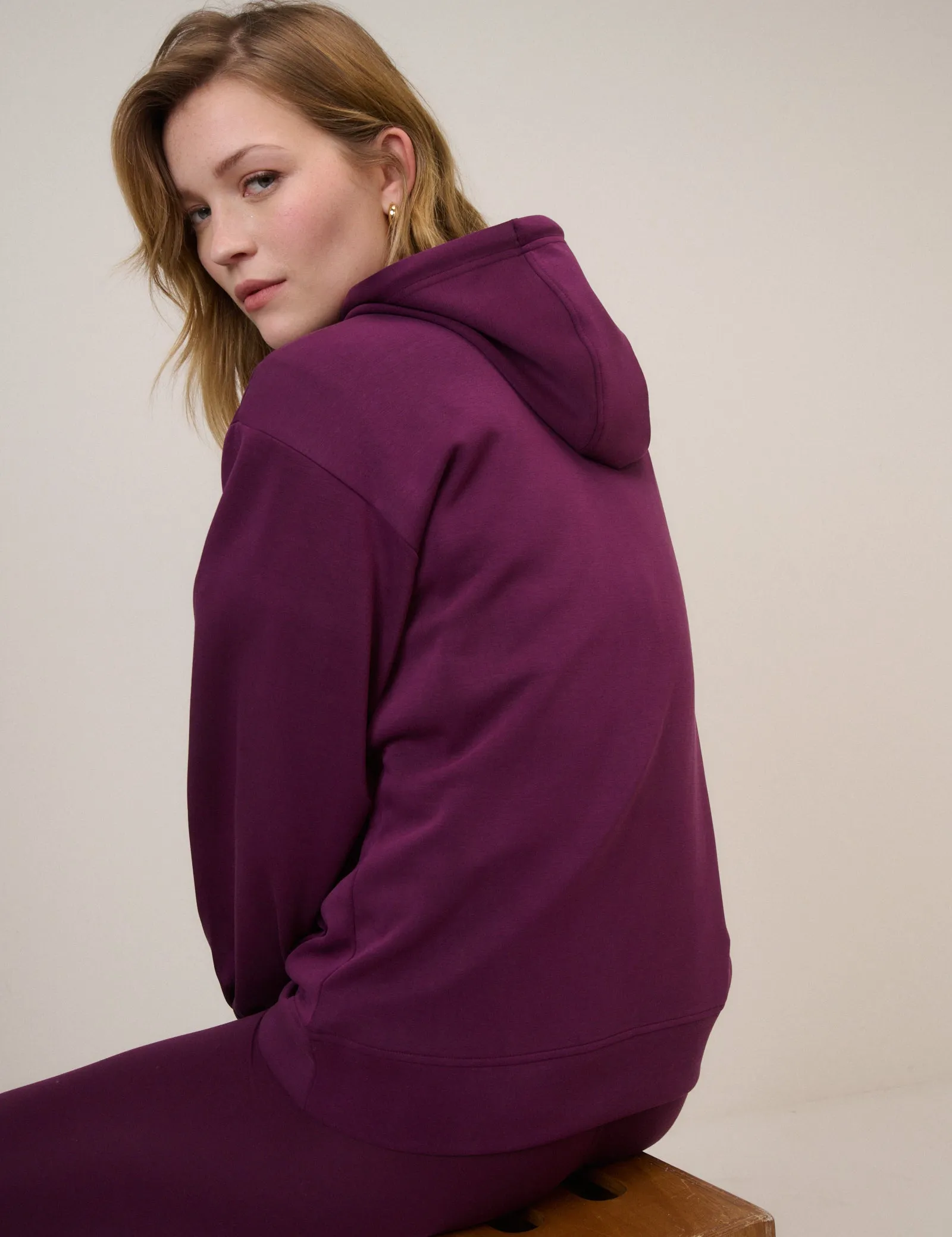 Burgundy Scuba Hoodie sold by Nobody's Child product image thumbnail 3