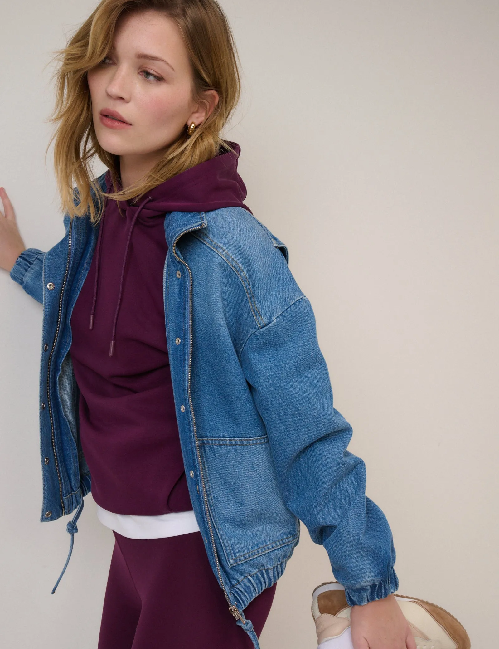 Burgundy Scuba Hoodie sold by Nobody's Child product image thumbnail 5