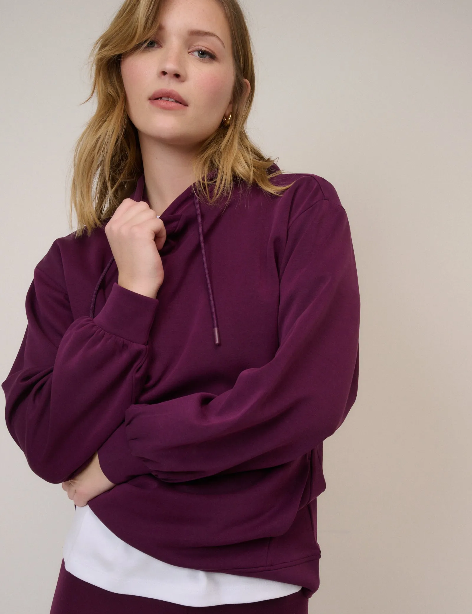 Burgundy Scuba Hoodie sold by Nobody's Child