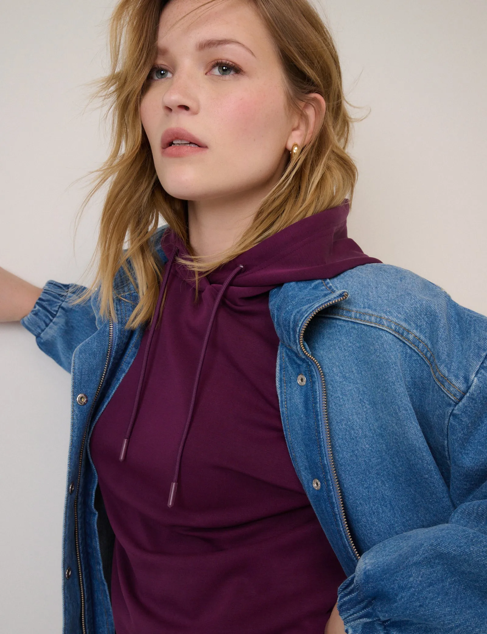 Burgundy Scuba Hoodie sold by Nobody's Child product image thumbnail 4