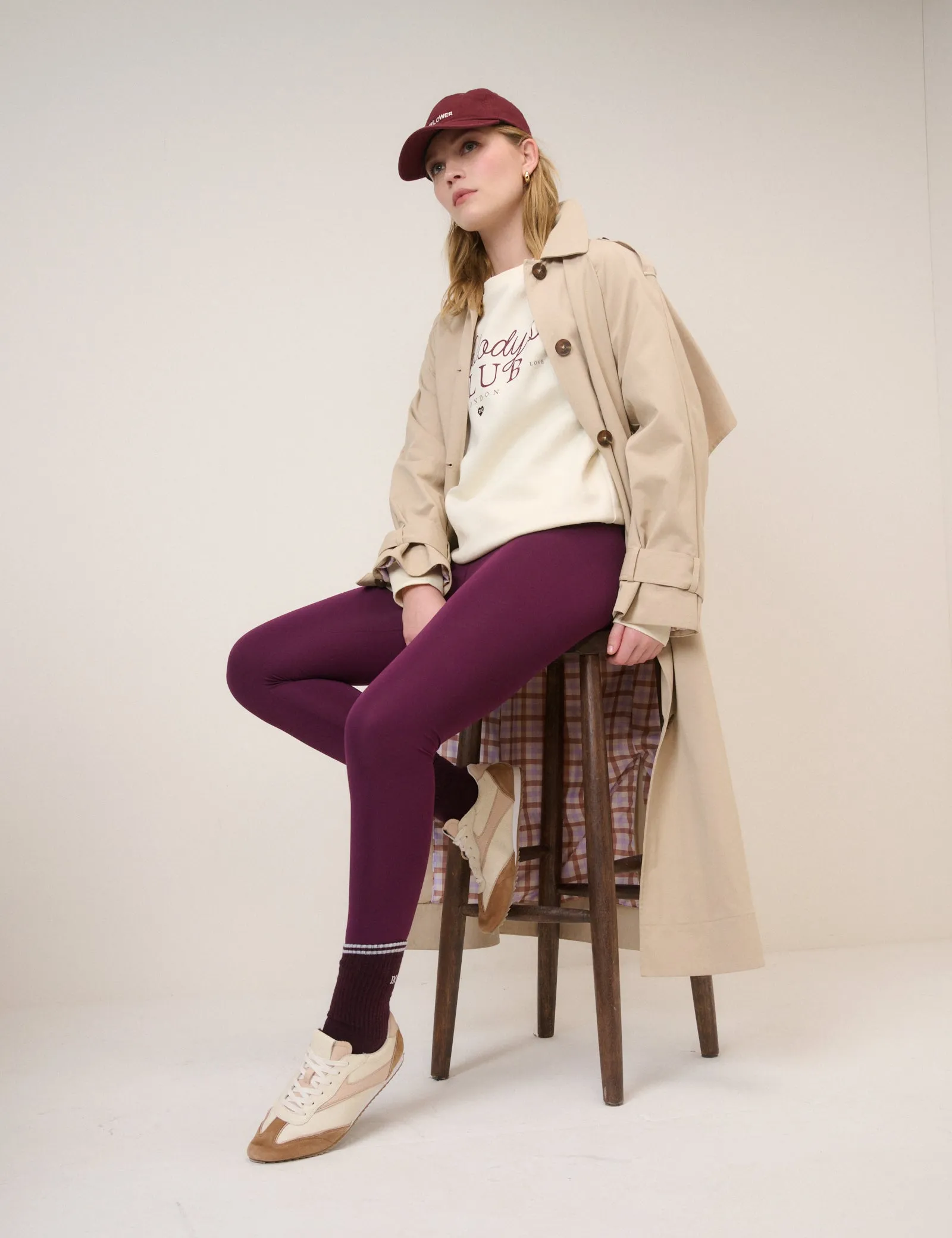 Burgundy Athleisure Leggings sold by Nobody's Child product image thumbnail 4