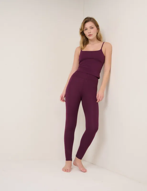 Burgundy Athleisure Leggings sold by Nobody's Child