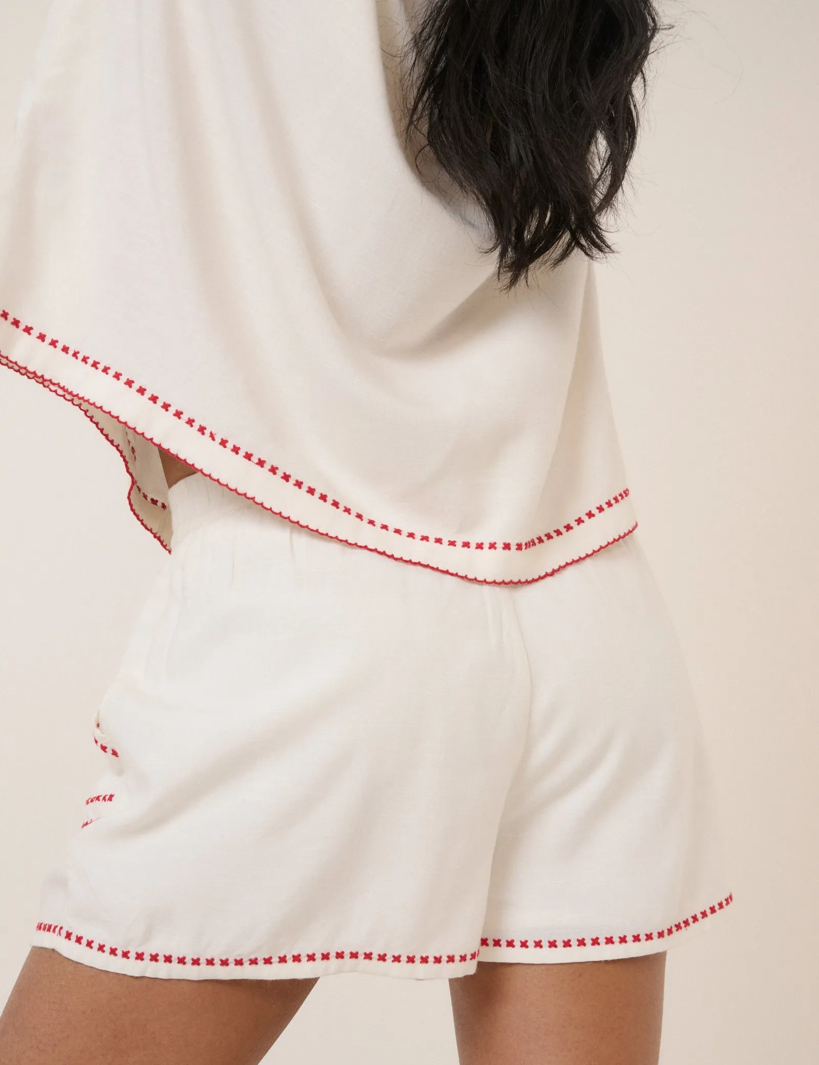 White Embroidered Shorts sold by Nobody's Child product image thumbnail 5