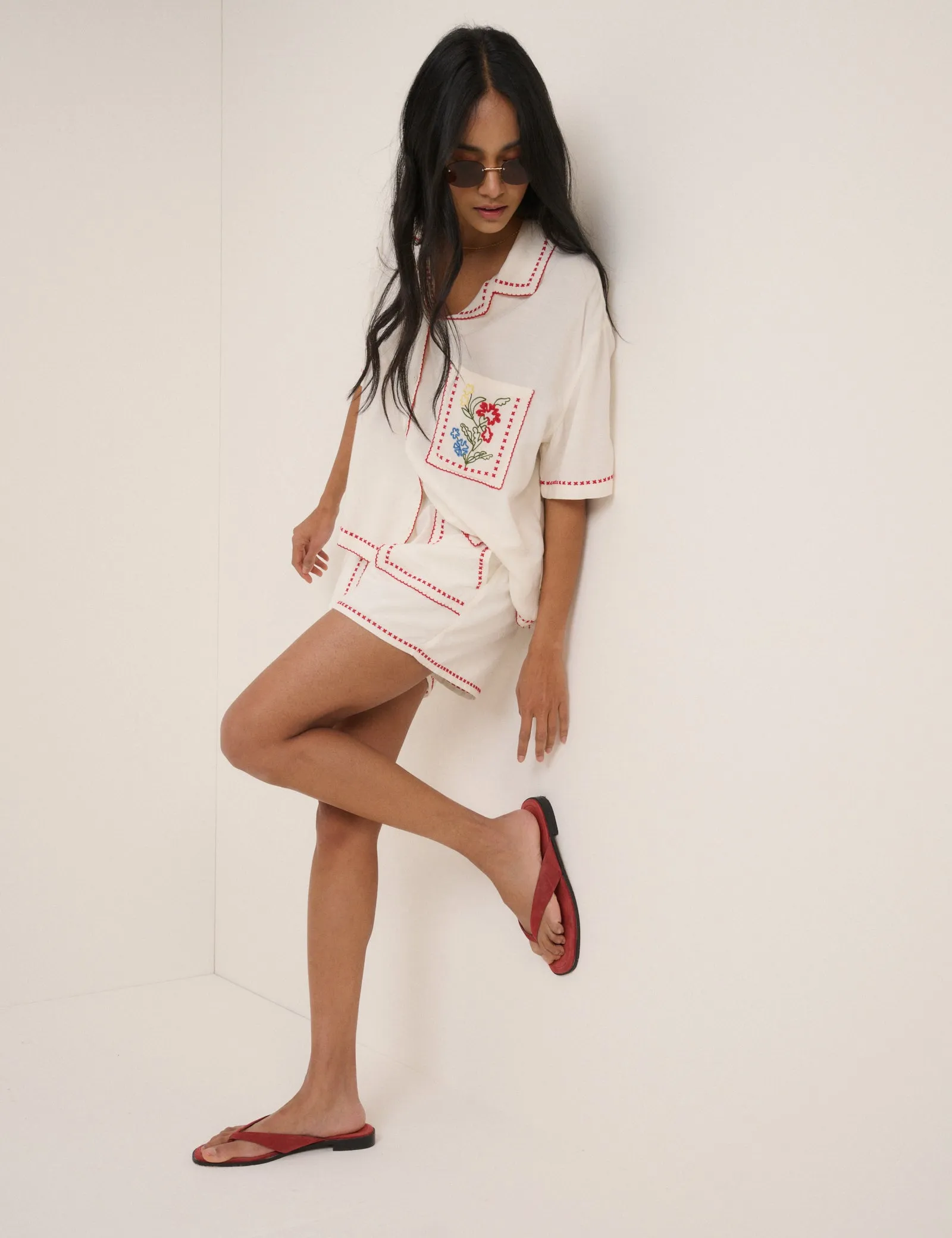 White Embroidered Shorts sold by Nobody's Child product image thumbnail 3