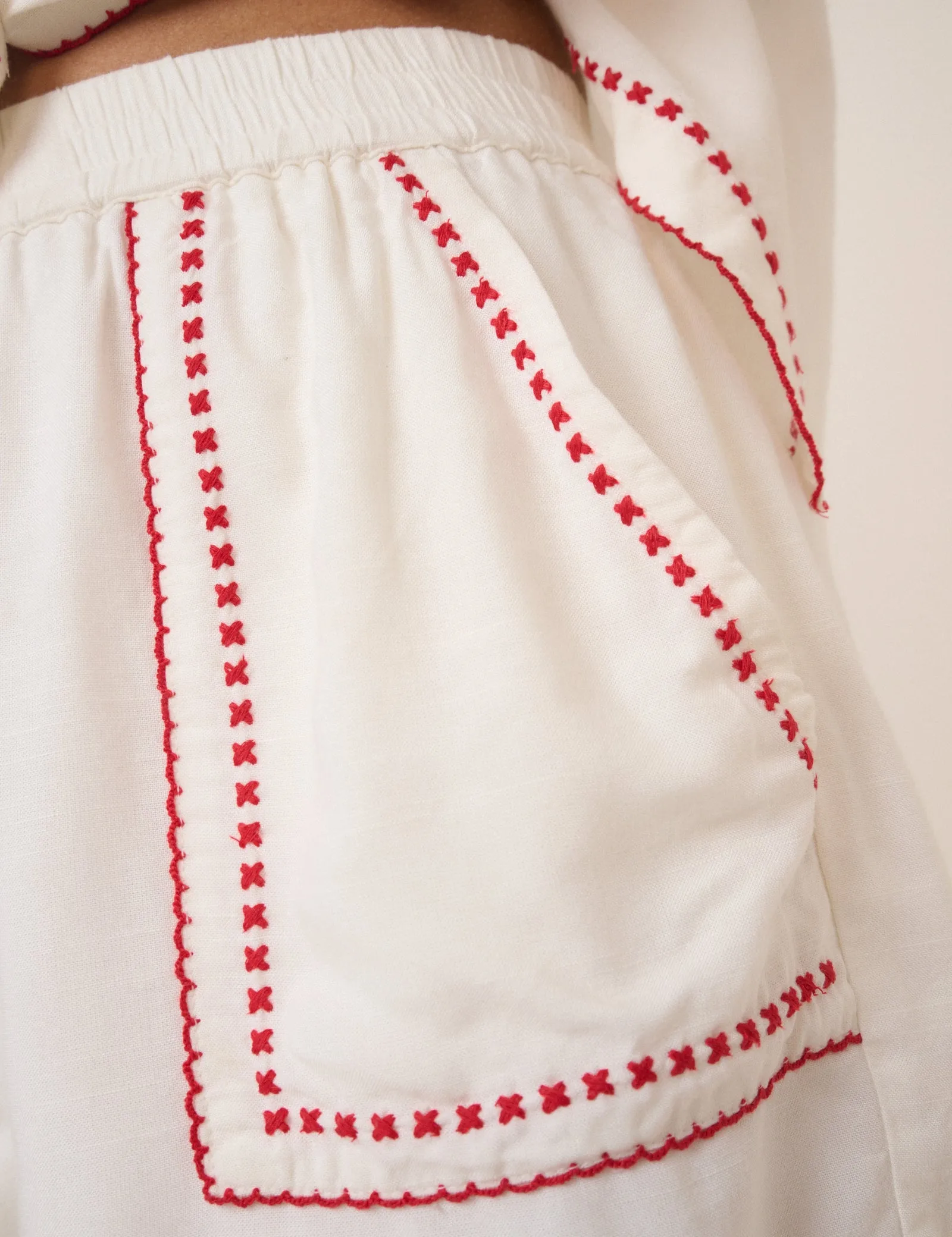 White Embroidered Shorts sold by Nobody's Child product image thumbnail 4