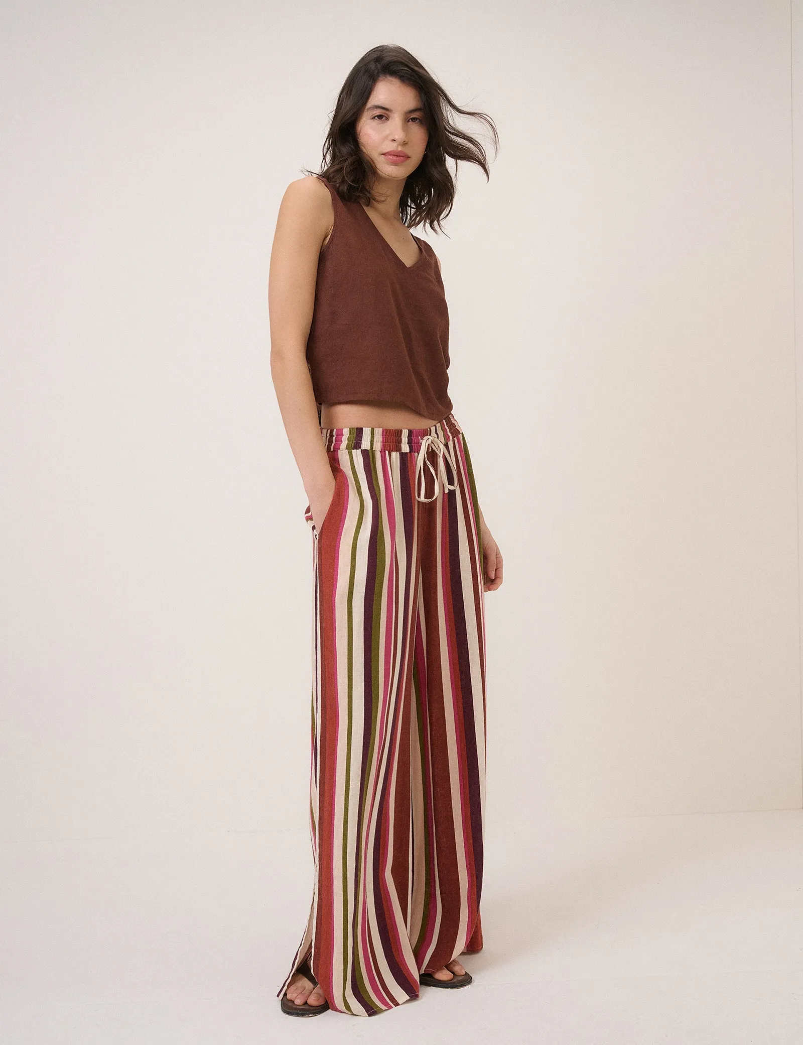 Brown Linen-Blend Swing Top sold by Nobody's Child product image thumbnail 3