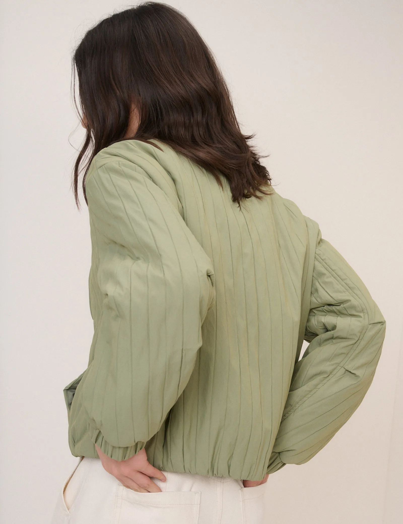 Green Quilted Bomber Jacket sold by Nobody's Child product image thumbnail 5