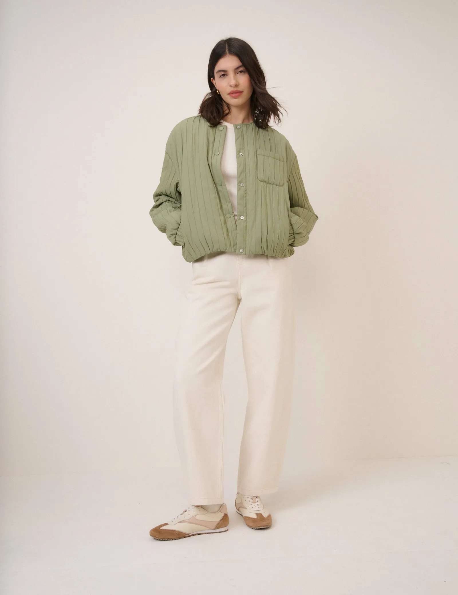 Green Quilted Bomber Jacket sold by Nobody's Child product image thumbnail 4