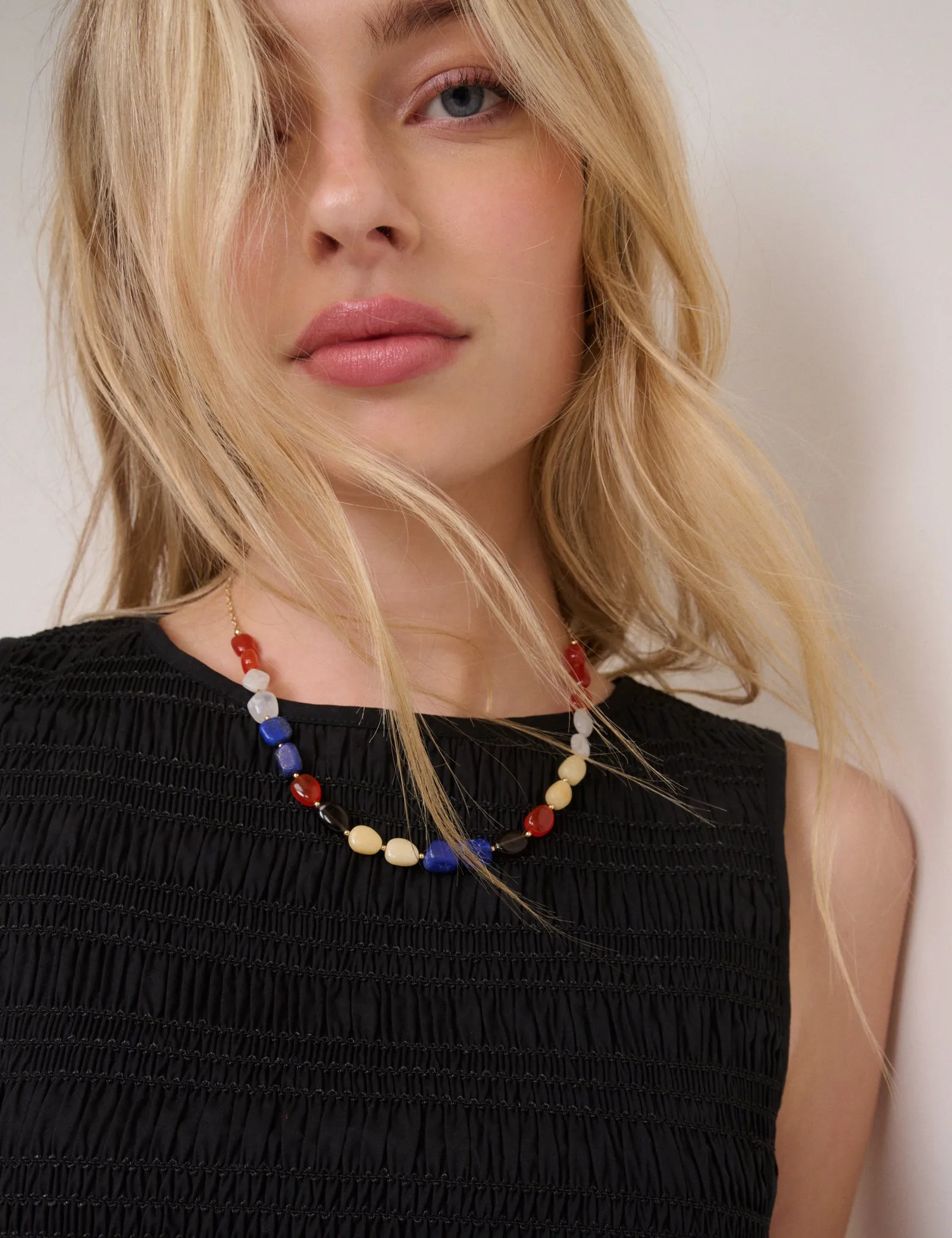 Black Shirred Henley Mini Dress sold by Nobody's Child product image thumbnail 2