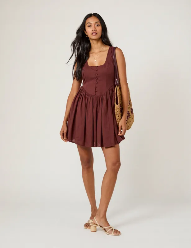 Brown Cora Mini Dress sold by Nobody's Child