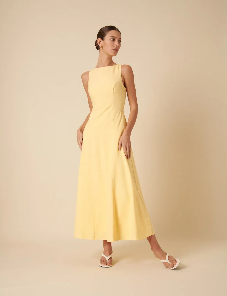 Butter Yellow Reign Midi Dress sold by Nobody's Child product image thumbnail 4
