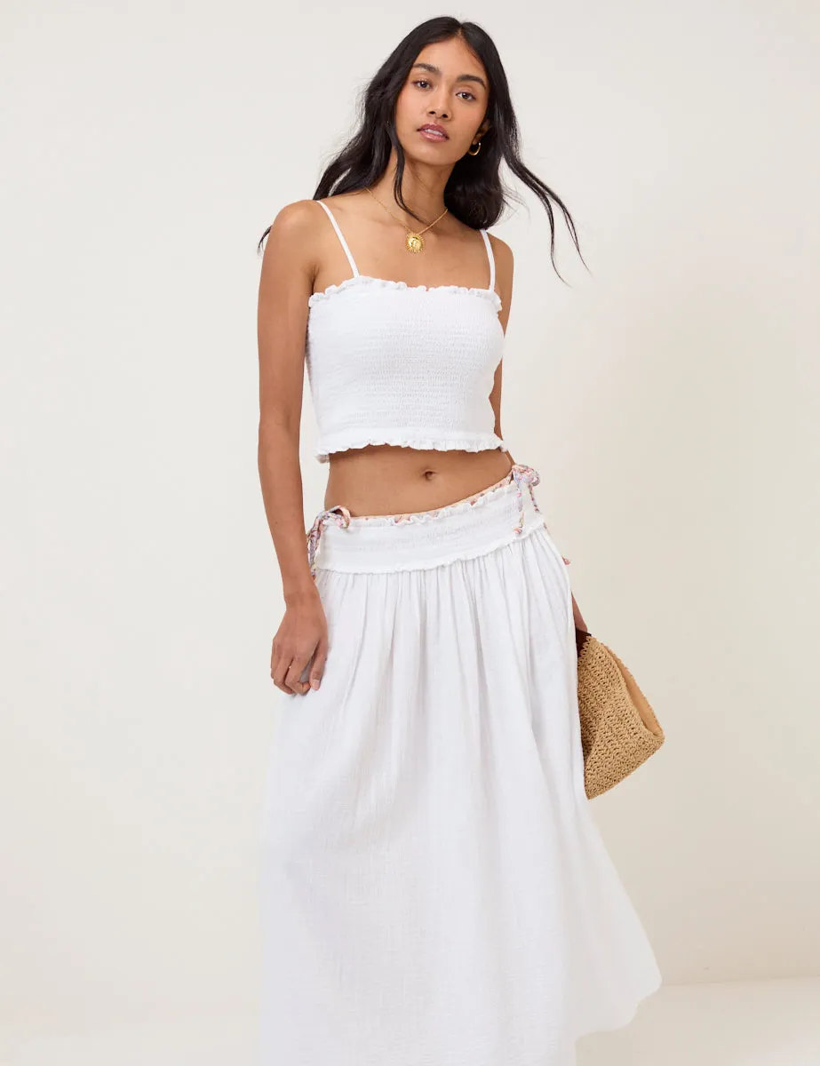 White High Waist Midi Skirt sold by Nobody's Child product image thumbnail 3