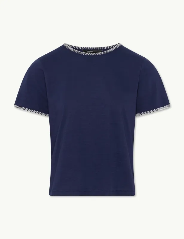Navy Stitch T-shirt sold by Nobody's Child