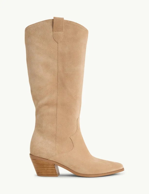 Light brown Suede Western Boots made by Nobody's Child