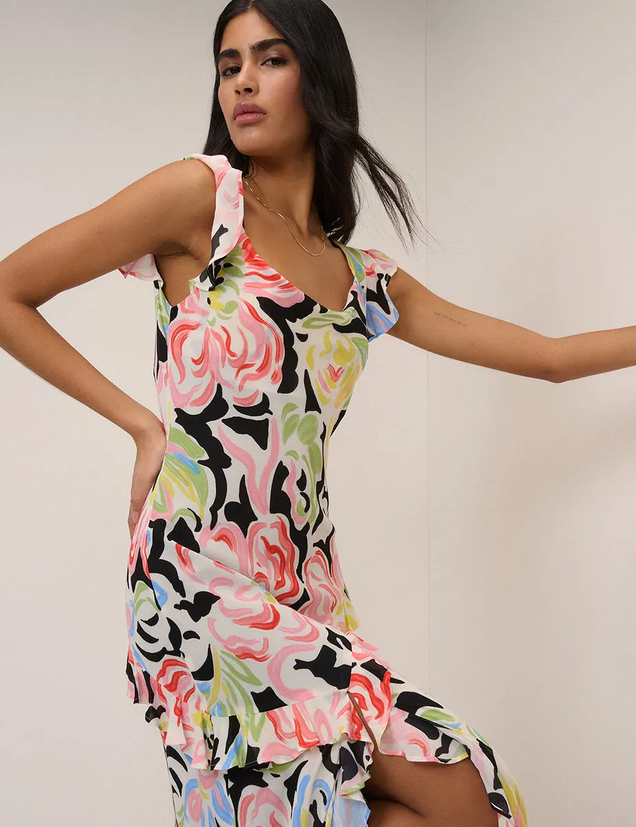 Black Floral Juniper Midi Dress sold by Nobody's Child product image thumbnail 5