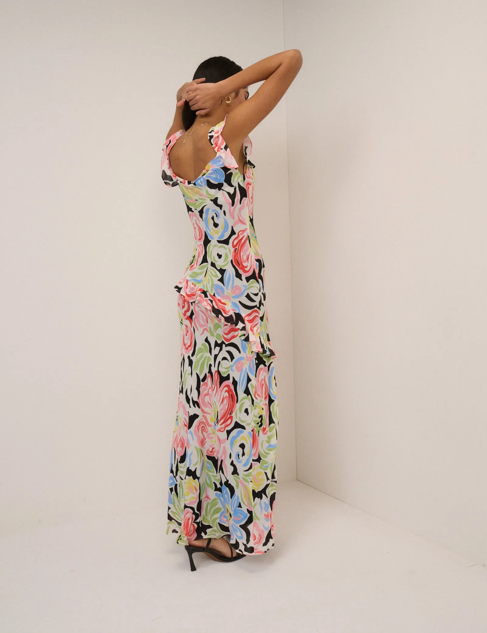 Black Floral Juniper Midi Dress sold by Nobody's Child product image thumbnail 2