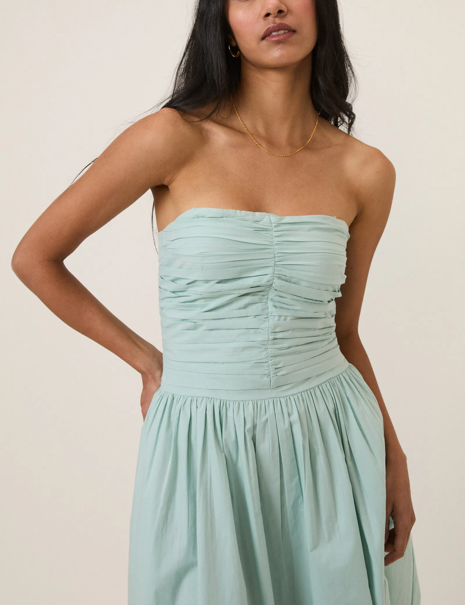 Blue Bandeau Rosalie Midi Dress sold by Nobody's Child product image thumbnail 4