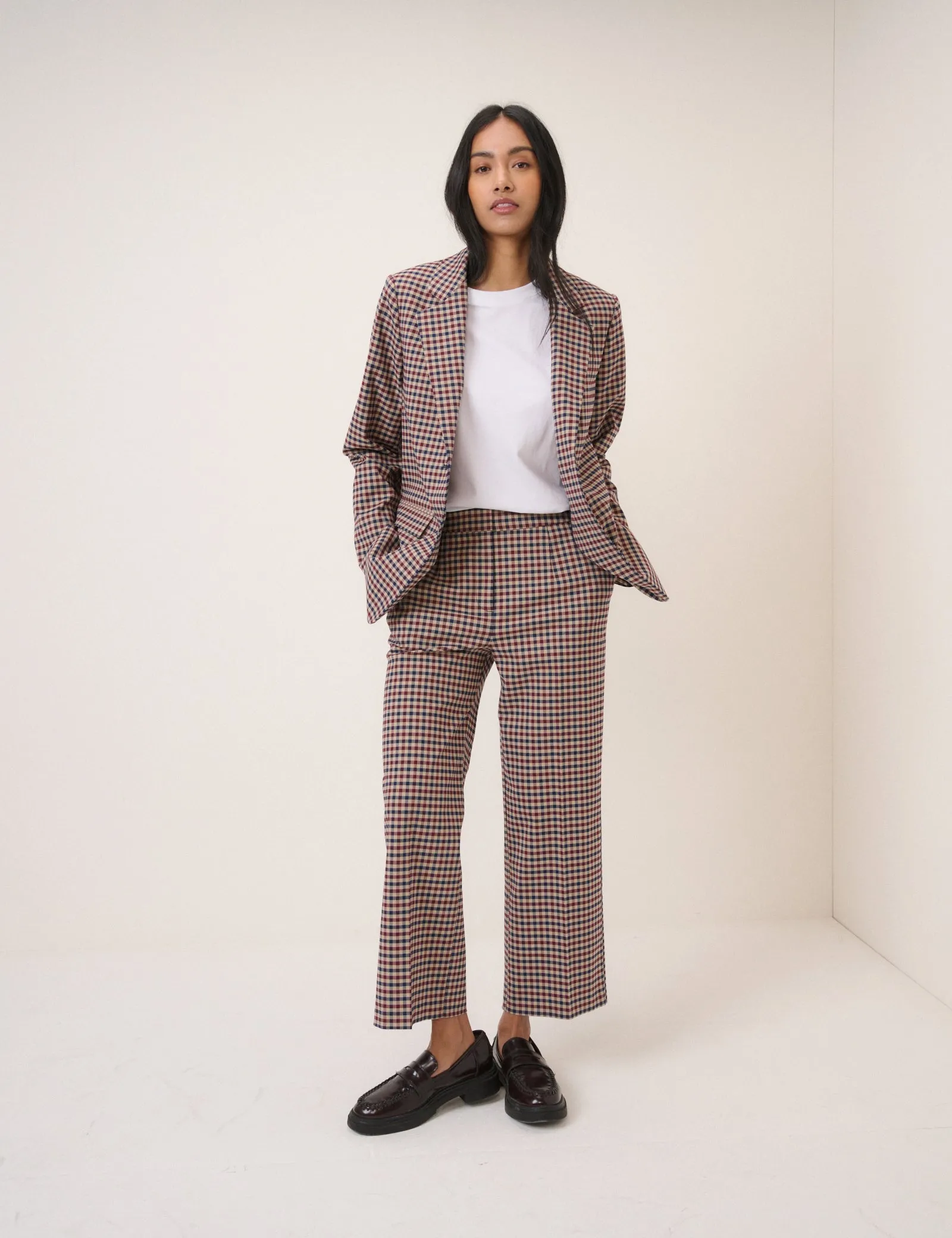 Red and Navy Gingham Tailored Trousers sold by Nobody's Child product image thumbnail 5