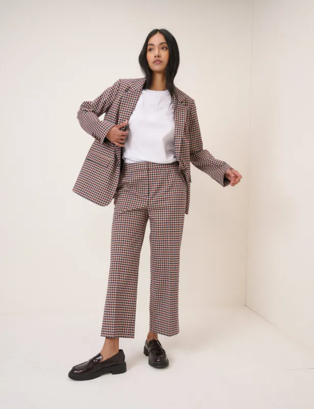 Red and Navy Gingham Tailored Trousers sold by Nobody's Child