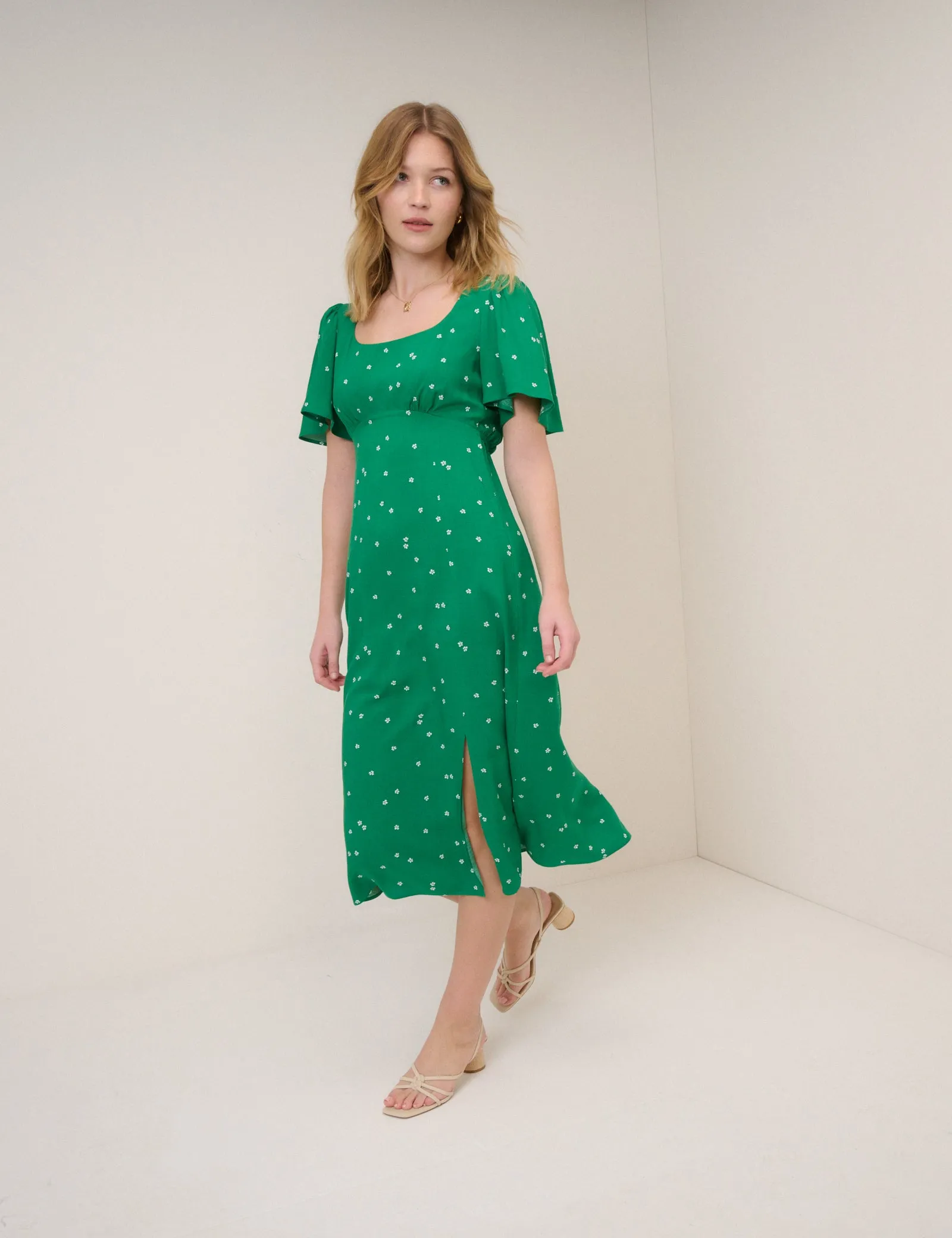 Green Floral Dee Dee Midi Dress sold by Nobody's Child