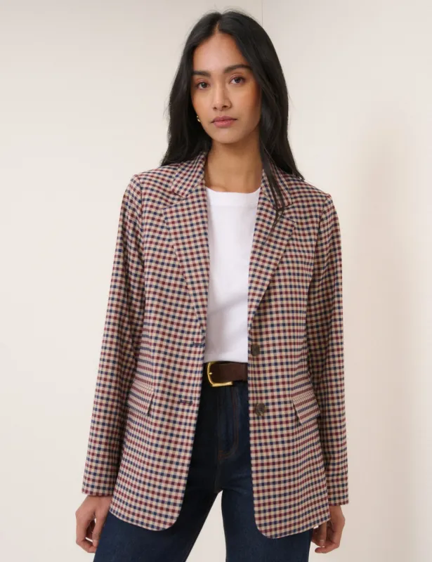 Red and Navy Gingham Blazer sold by Nobody's Child