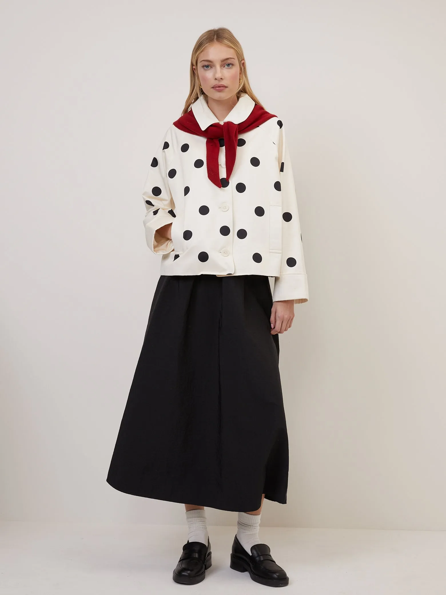 Cream Polka Dot Swing Jacket sold by Nobody's Child product image thumbnail 3