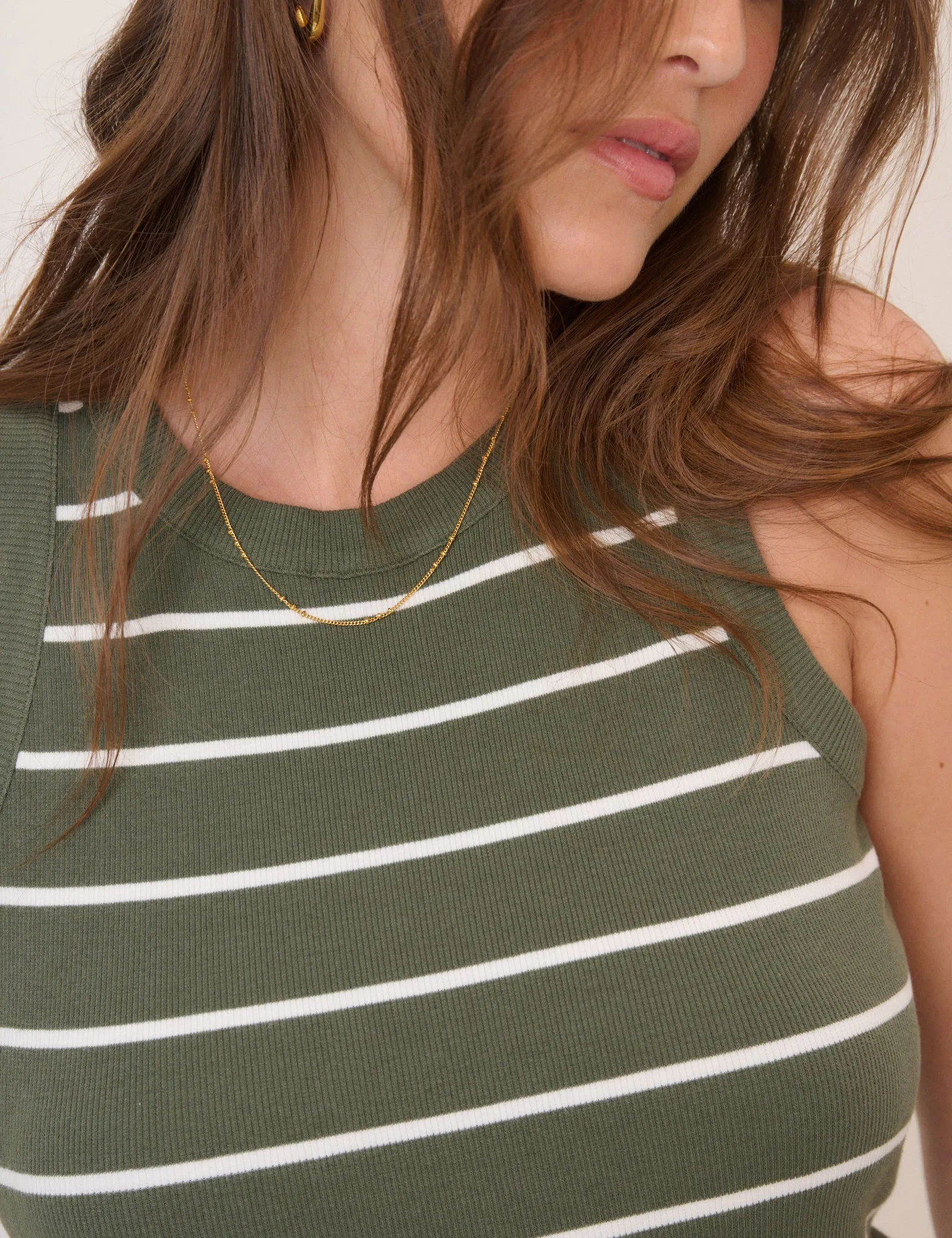 Green Striped Ribbed Racer Vest sold by Nobody's Child product image thumbnail 5