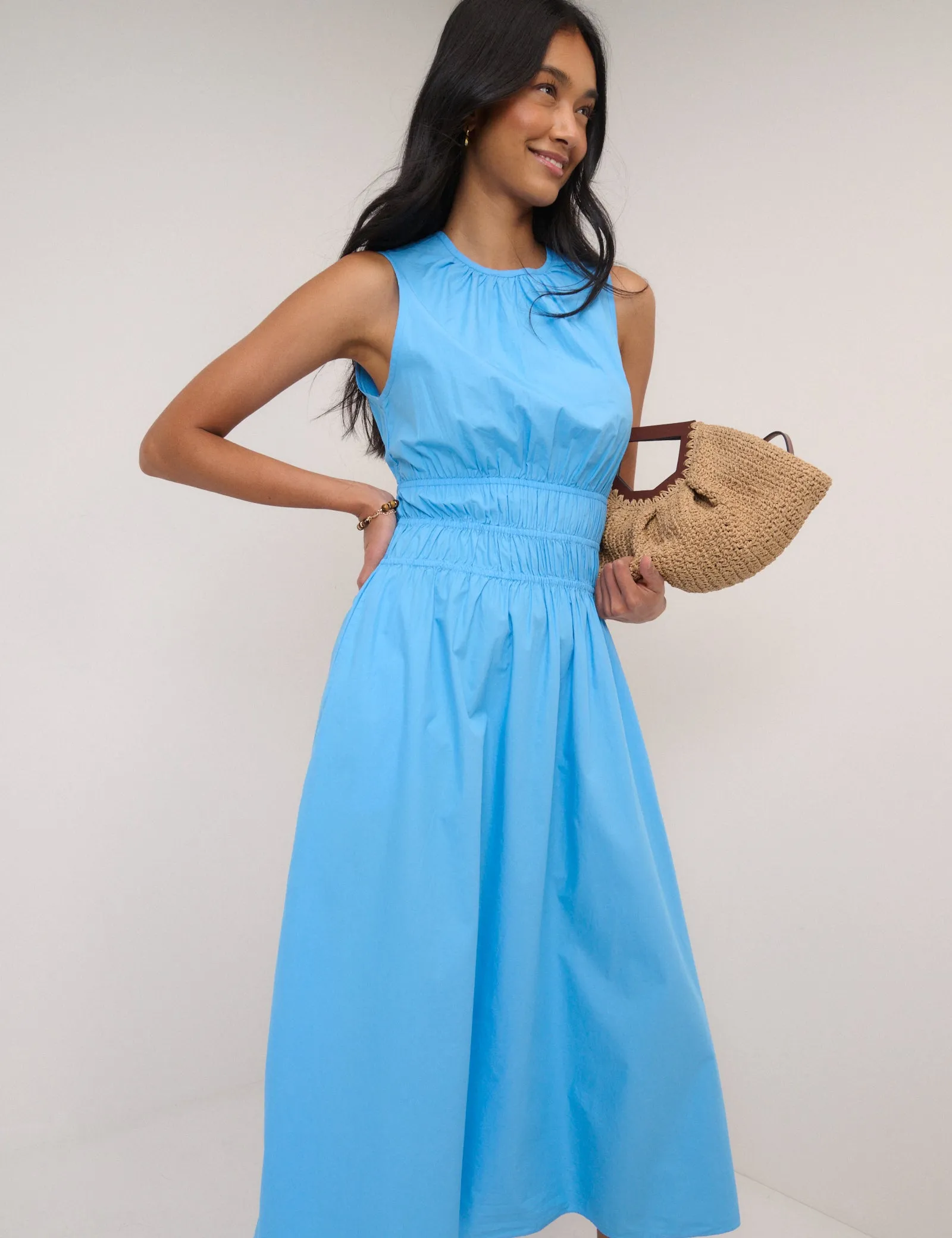 Blue Sleeveless Carrie Midi Dress sold by Nobody's Child product image thumbnail 3