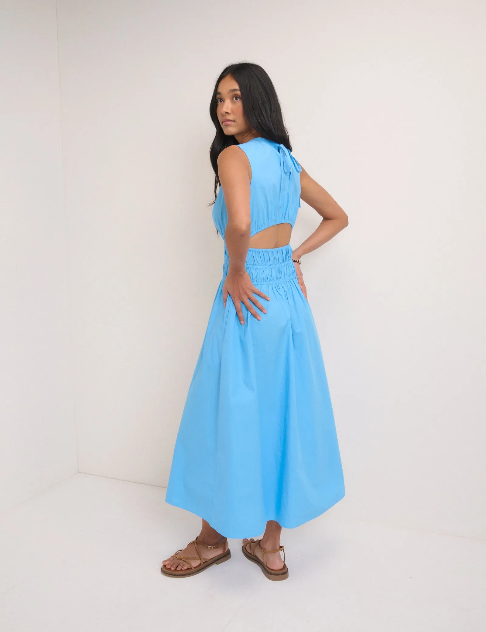 Blue Sleeveless Carrie Midi Dress sold by Nobody's Child product image thumbnail 5
