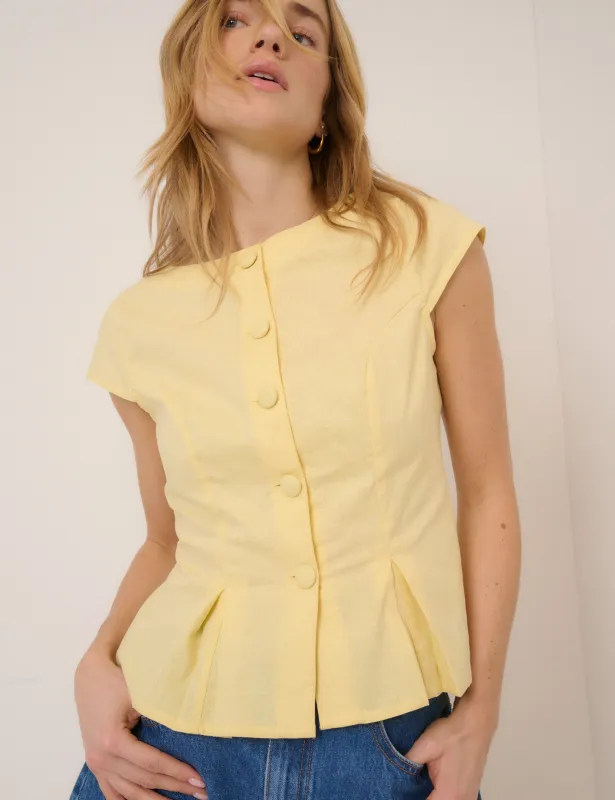 Butter Yellow Gretchen Top sold by Nobody's Child