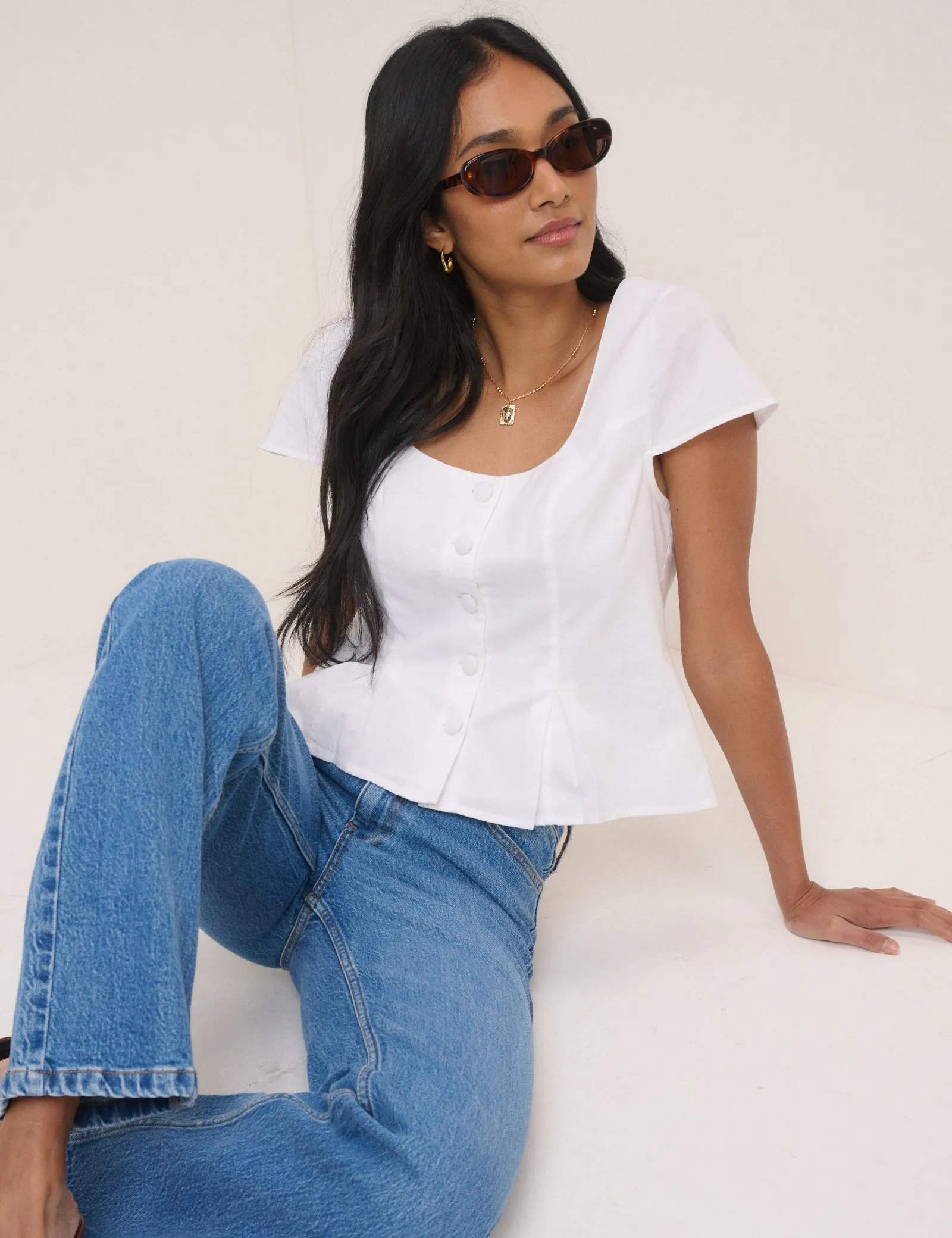 White Waistcoat Blouse sold by Nobody's Child product image thumbnail 4