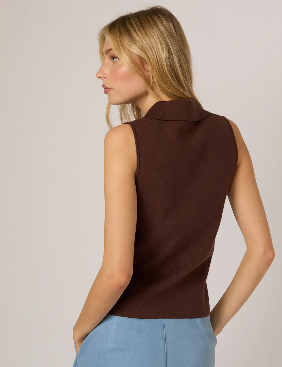 Brown Knitted Collared Waistcoat sold by Nobody's Child product image thumbnail 5