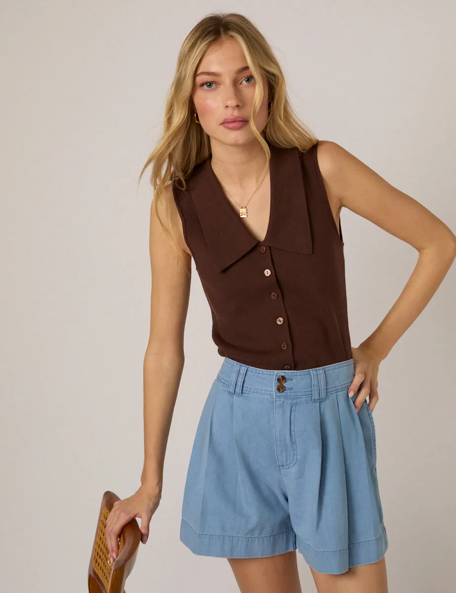 Brown Knitted Collared Waistcoat sold by Nobody's Child product image thumbnail 4