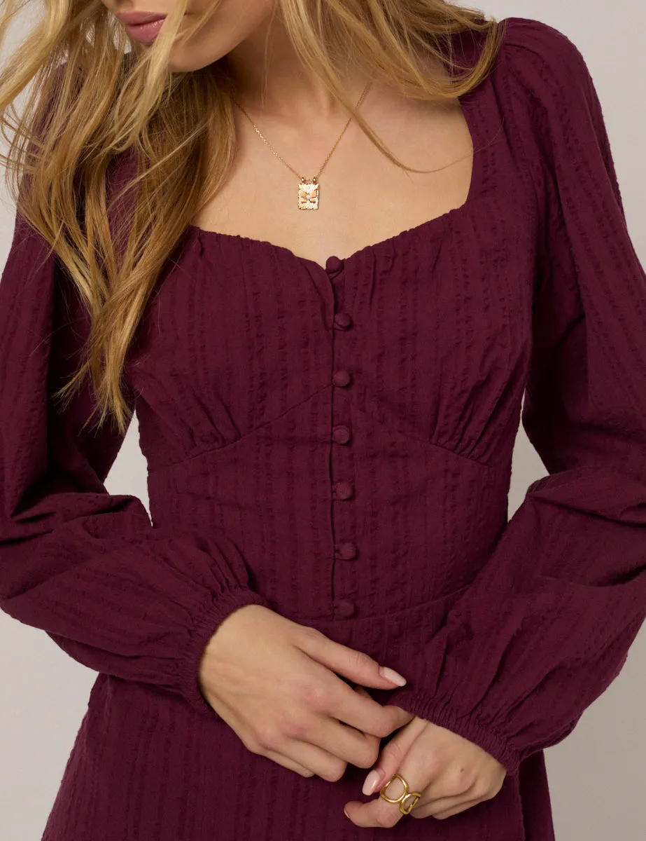 Plum Long Sleeve Melody Mini Dress sold by Nobody's Child product image thumbnail 2