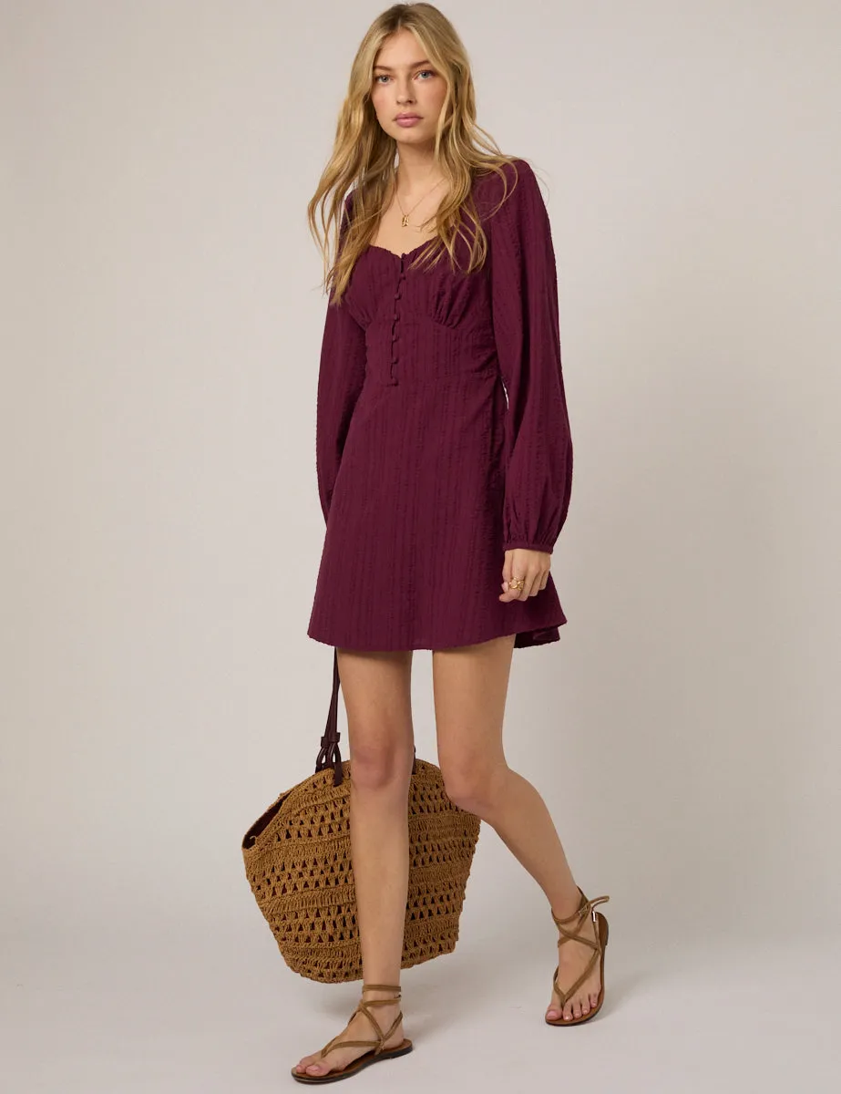 Plum Long Sleeve Melody Mini Dress sold by Nobody's Child