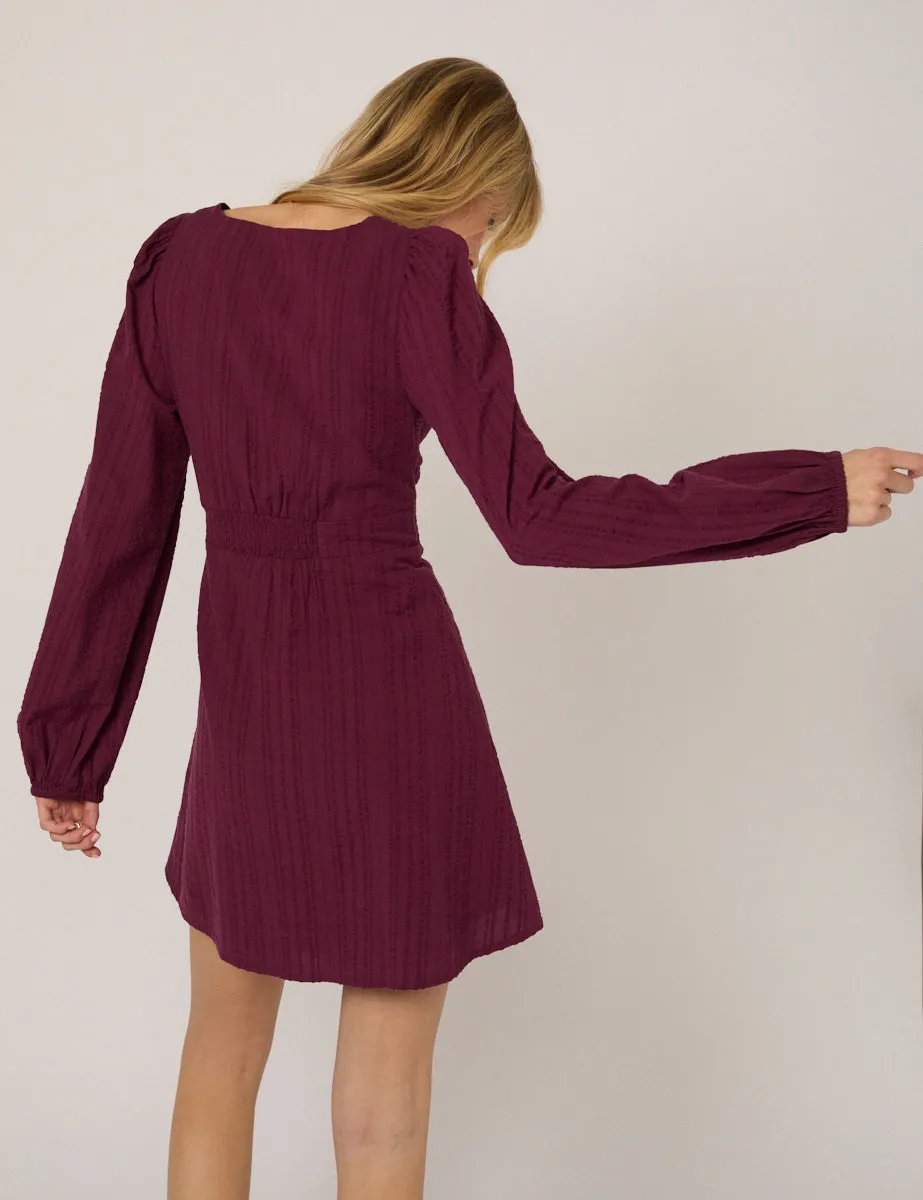 Plum Long Sleeve Melody Mini Dress sold by Nobody's Child product image thumbnail 5