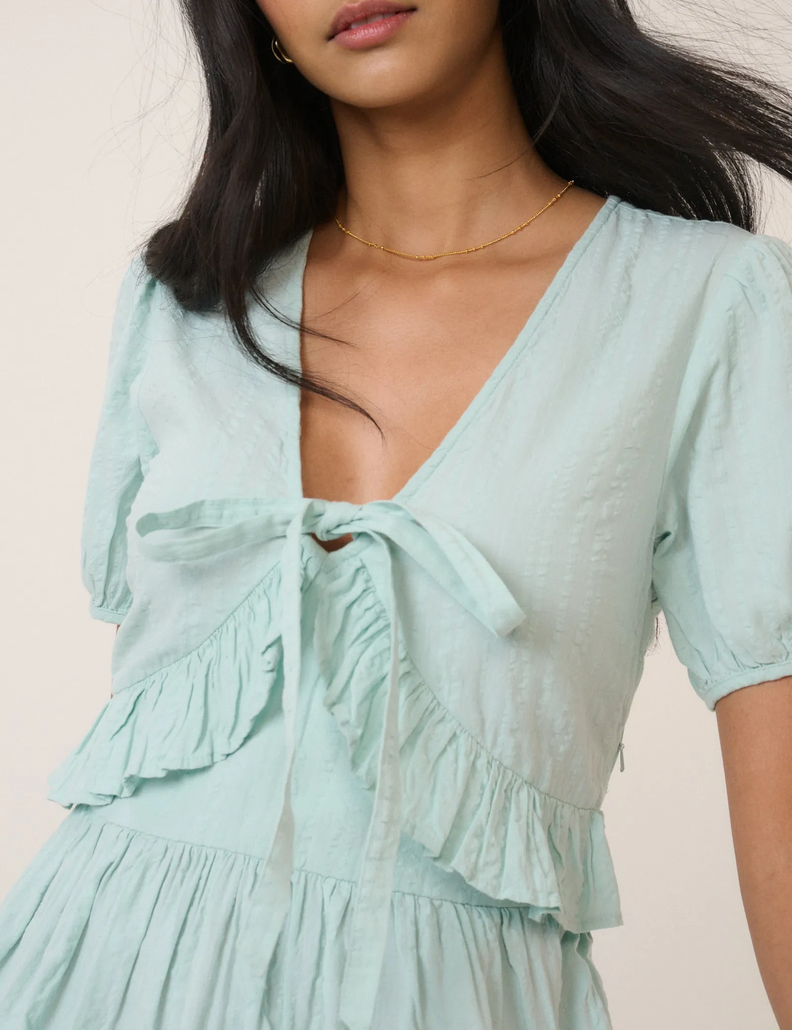 Mint Green Tiered Katie Midi Dress sold by Nobody's Child product image thumbnail 2
