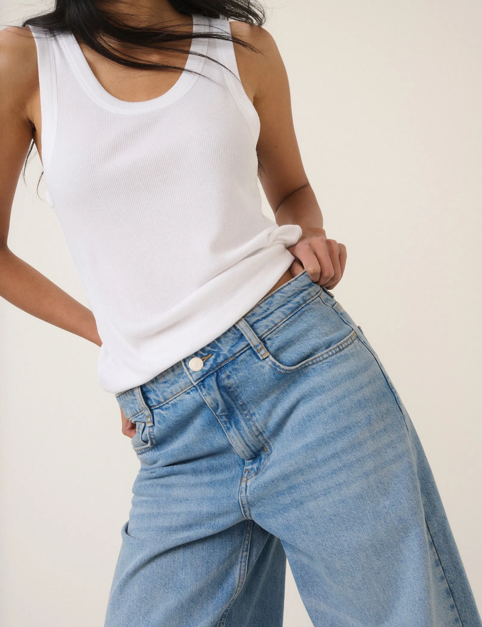 Light Blue Wide Leg Stepney Loose Jeans sold by Nobody's Child product image thumbnail 2