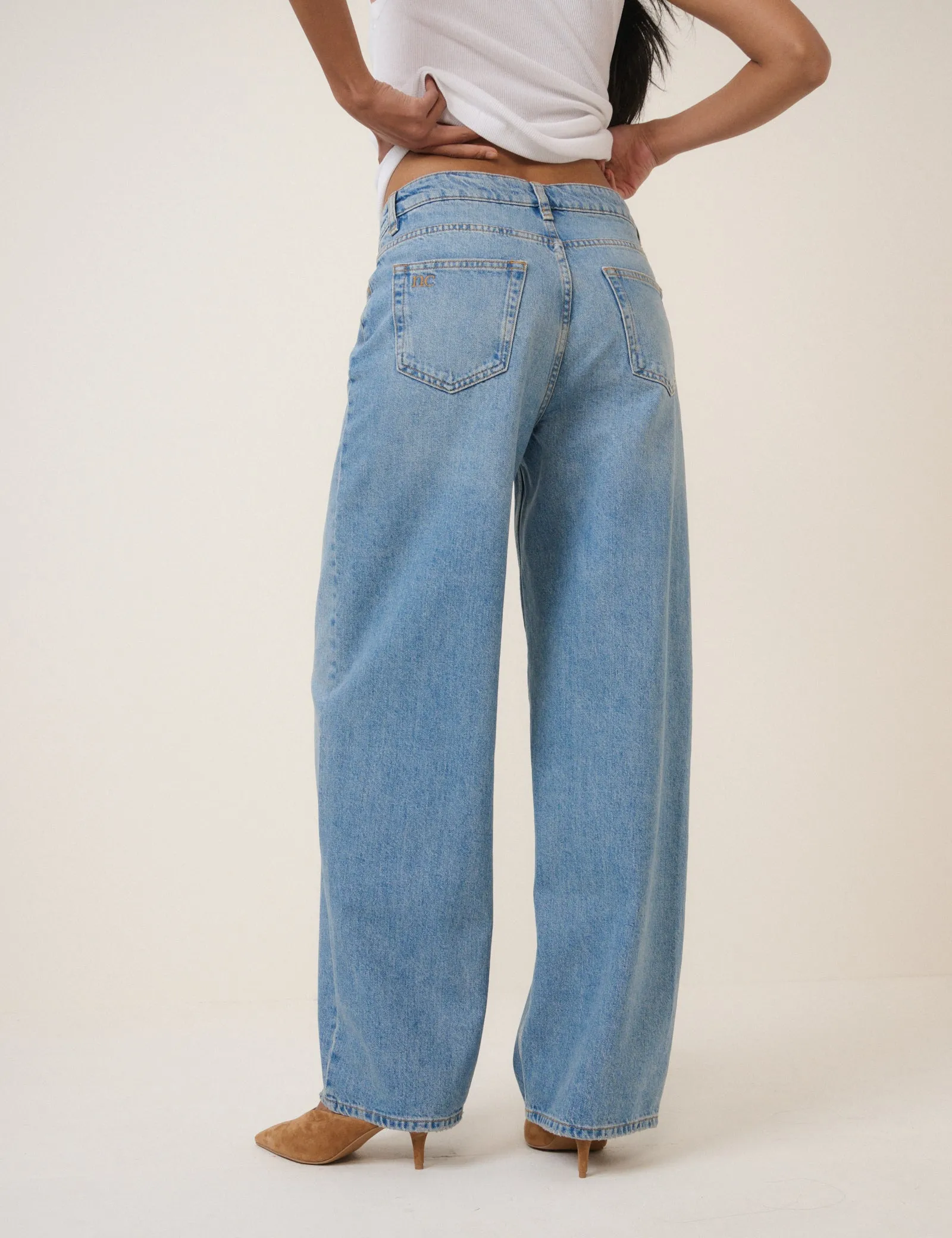 Light Blue Wide Leg Stepney Loose Jeans sold by Nobody's Child product image thumbnail 5