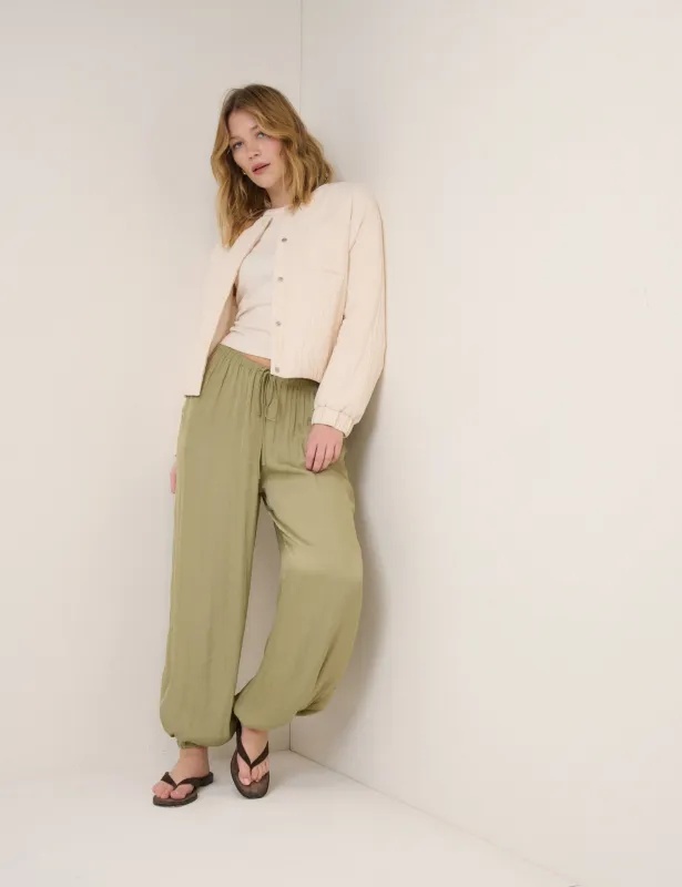 Green Vida Balloon Leg Trousers sold by Nobody's Child