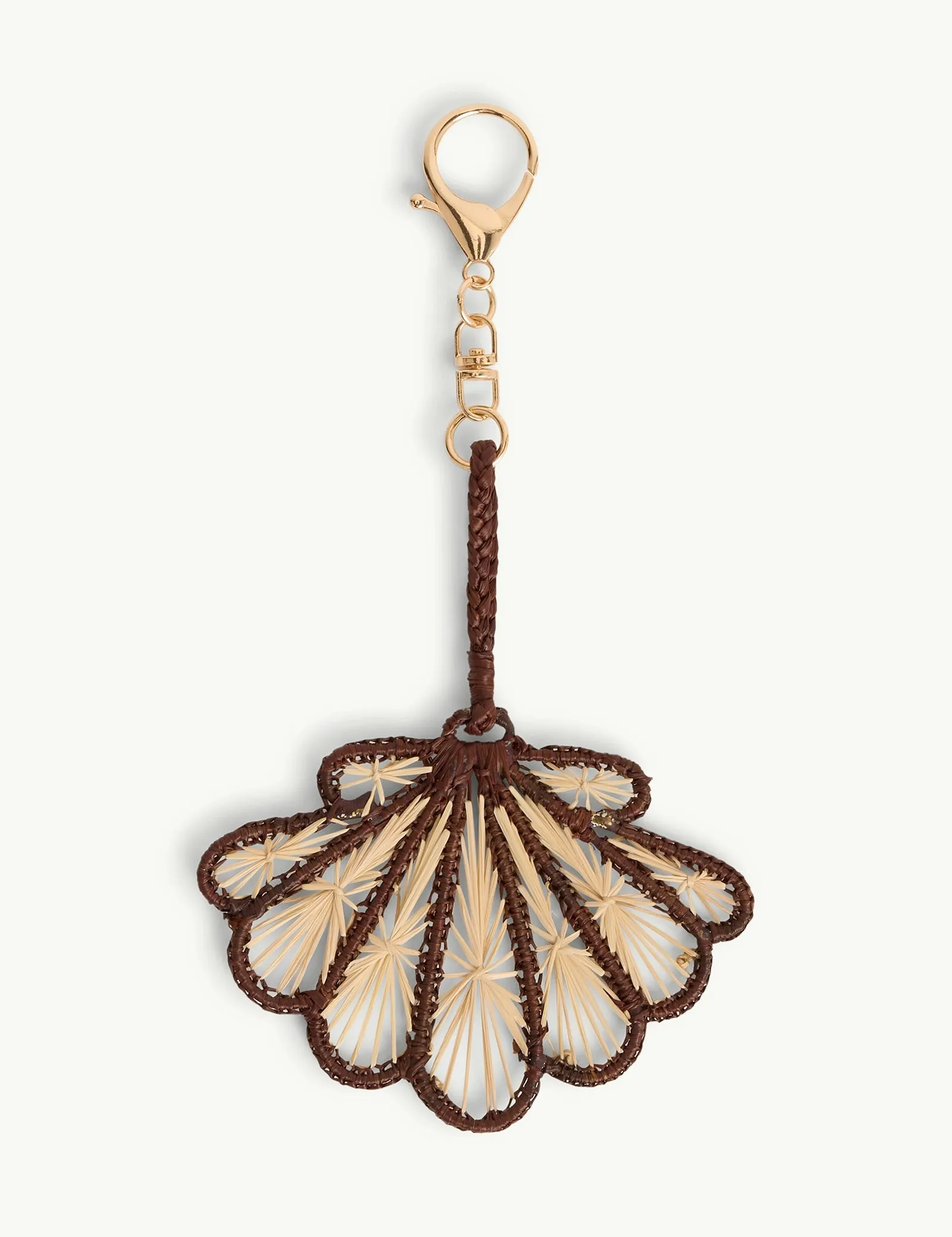 Brown and Natural Raffia Shell Bag Charm sold by Nobody's Child