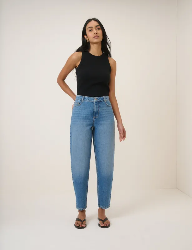 Blue Putney Barrel Leg Jeans made by Nobody's Child