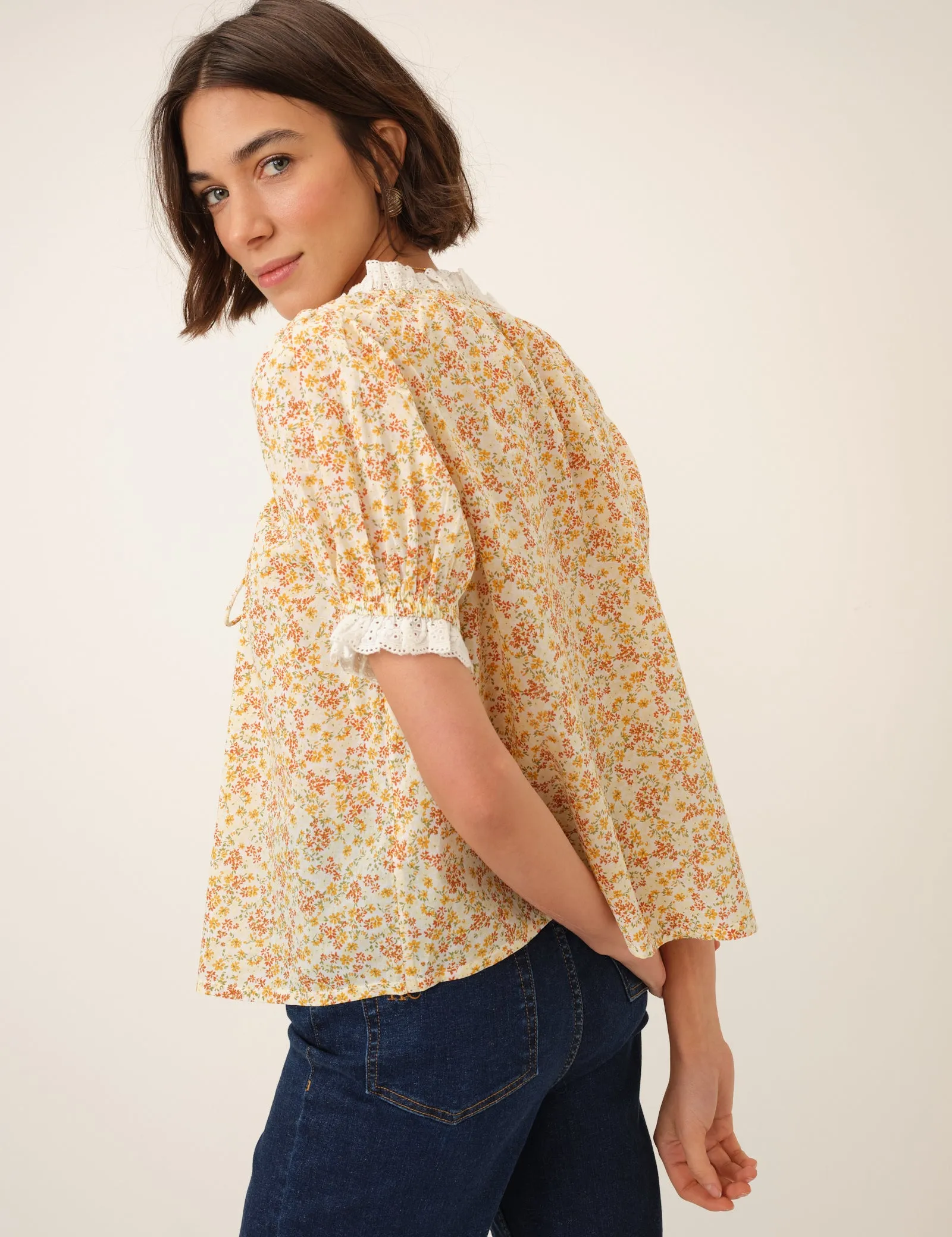 Yellow Ditsy Floral Blouse sold by Nobody's Child product image thumbnail 2