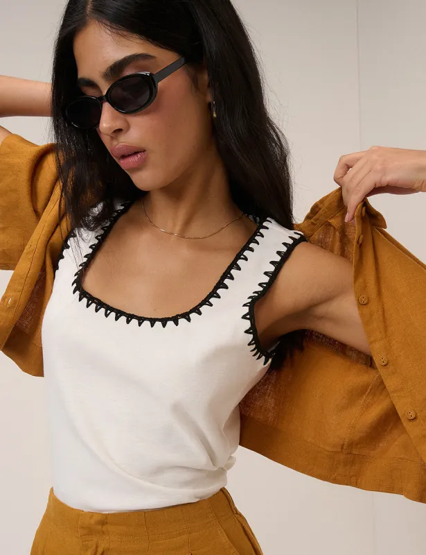 Crochet Trim Vest sold by Nobody's Child