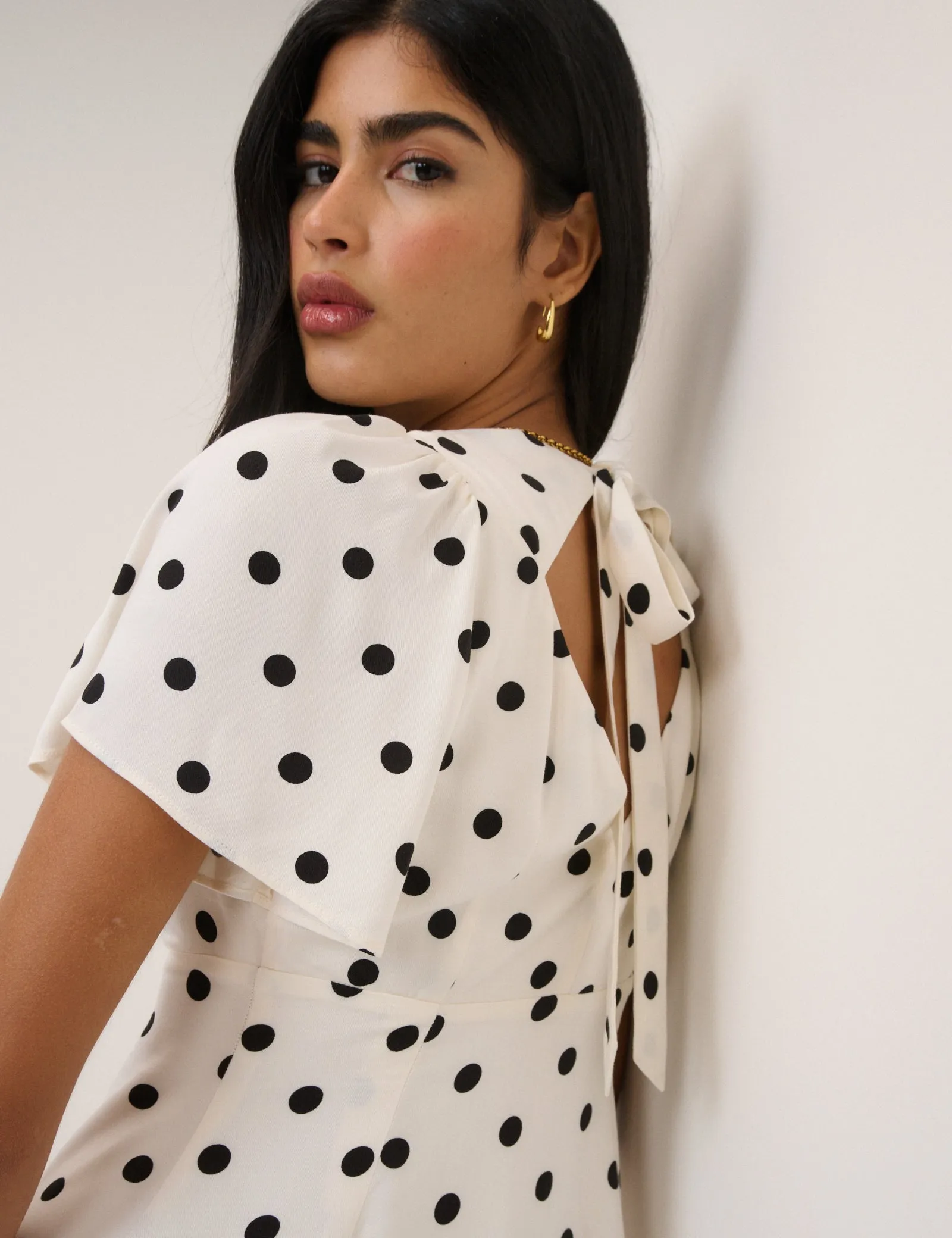 White Polka Dot Andie Mini Dress sold by Nobody's Child product image thumbnail 3